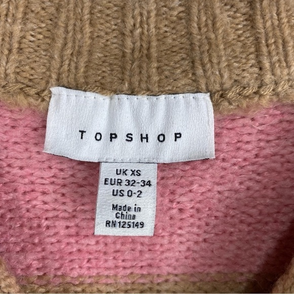 TopShop Striped Ribbed Knit Super Soft Crewneck Pullover Sweater Top Size 0-2 - Picture 3 of 5